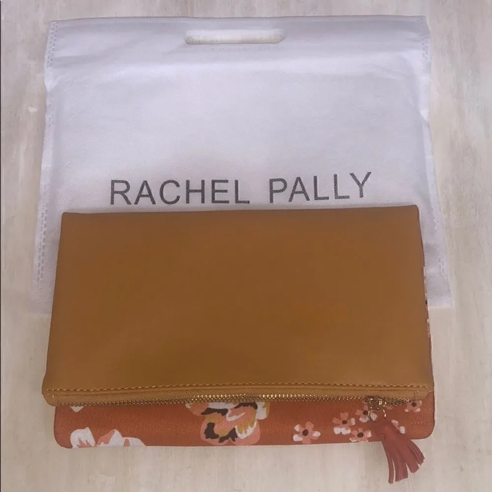 👛NIB Rachel Pally Reversible orange floral and mustard Clutch